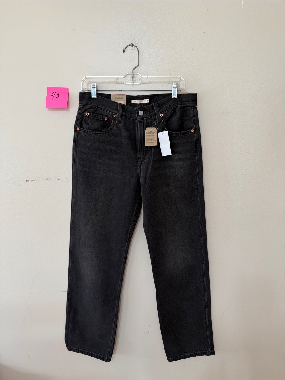 Levi's Low Pro Straight Jeans Women's 29 Washed Black Gray NWT